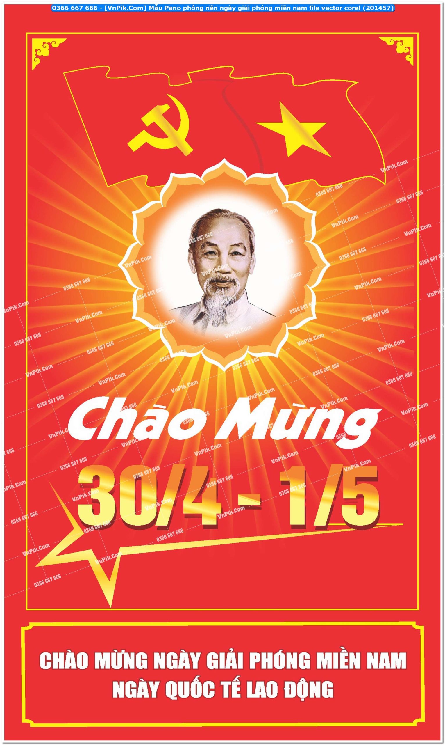 Mẫu Pano phông nền ngày giải phóng miền nam file vector corel (201457)