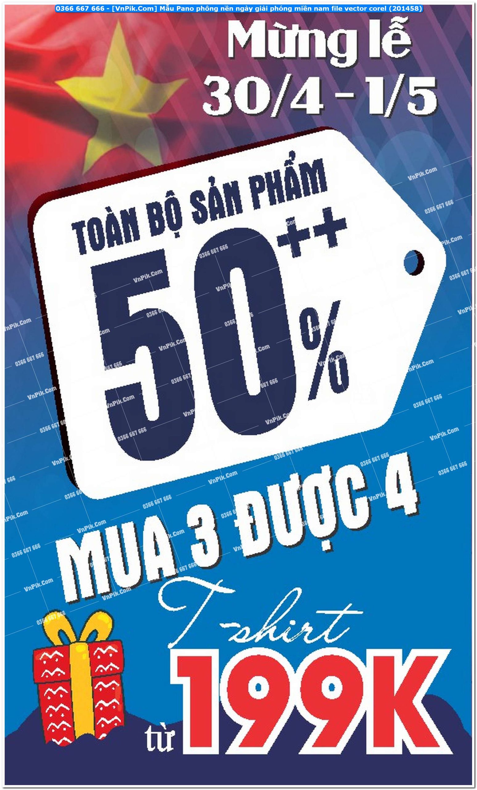 Mẫu Pano phông nền ngày giải phóng miền nam file vector corel (201458)