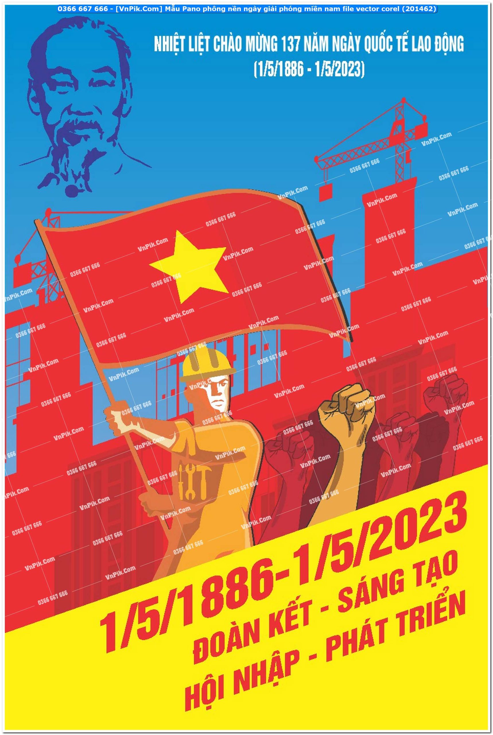 Mẫu Pano phông nền ngày giải phóng miền nam file vector corel (201462)