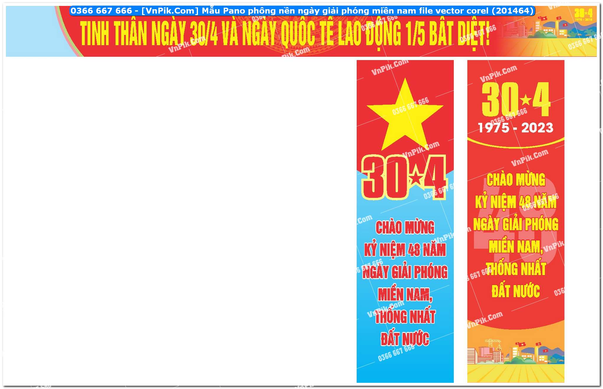 Mẫu Pano phông nền ngày giải phóng miền nam file vector corel (201464)