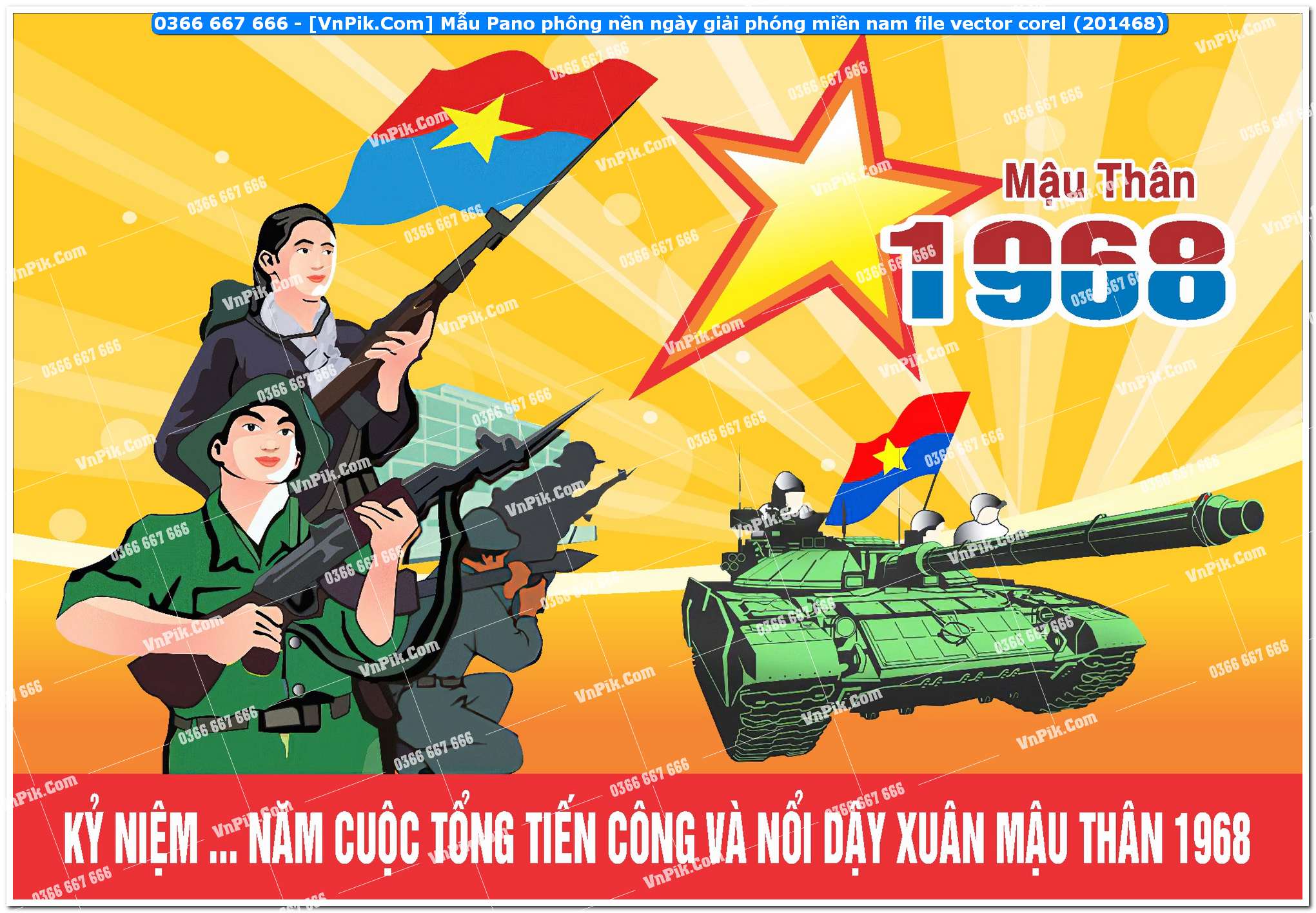 Mẫu Pano phông nền ngày giải phóng miền nam file vector corel (201468)