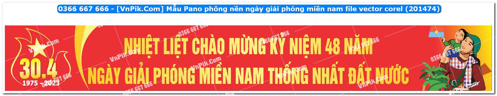 Mẫu Pano phông nền ngày giải phóng miền nam file vector corel (201474)