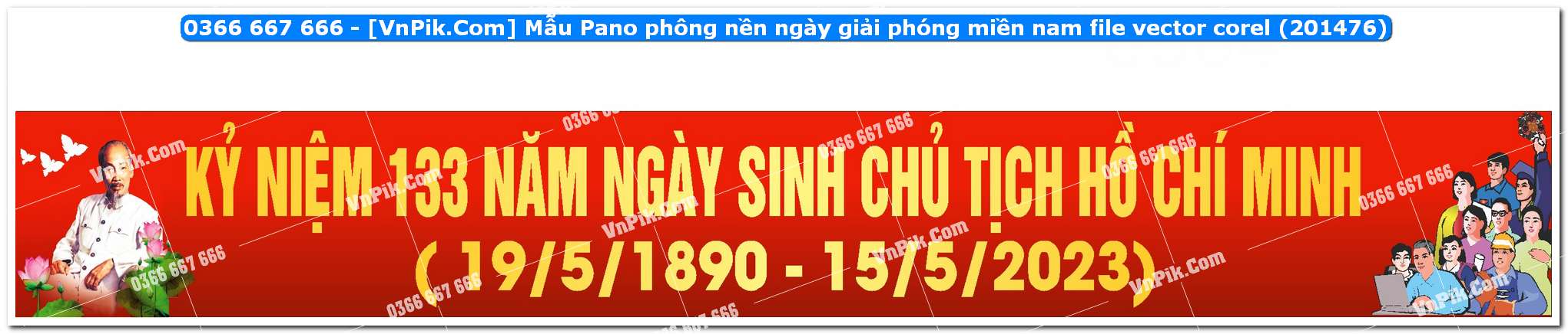 Mẫu Pano phông nền ngày giải phóng miền nam file vector corel (201476)