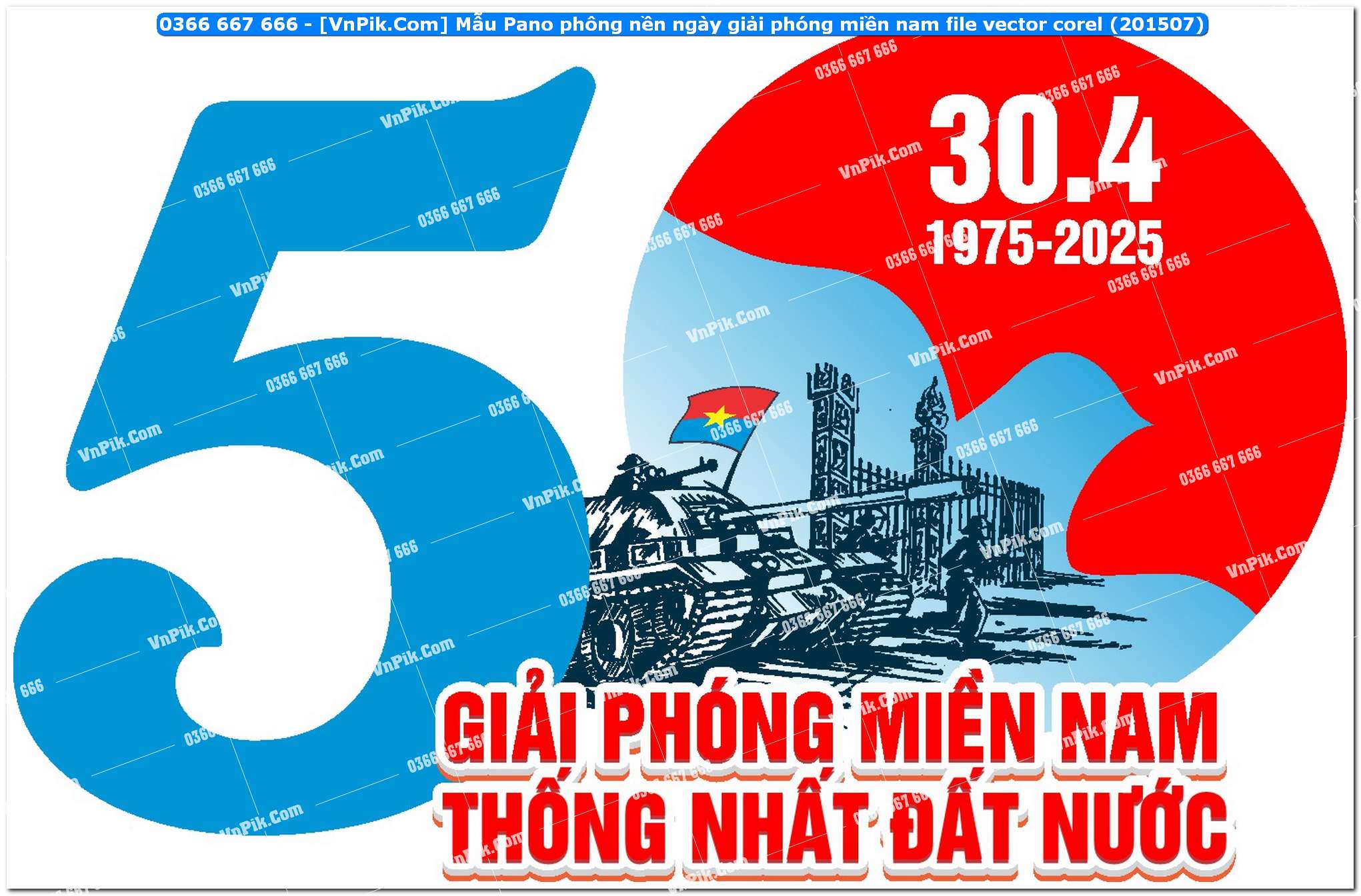 Mẫu Pano phông nền ngày giải phóng miền nam file vector corel (201507)