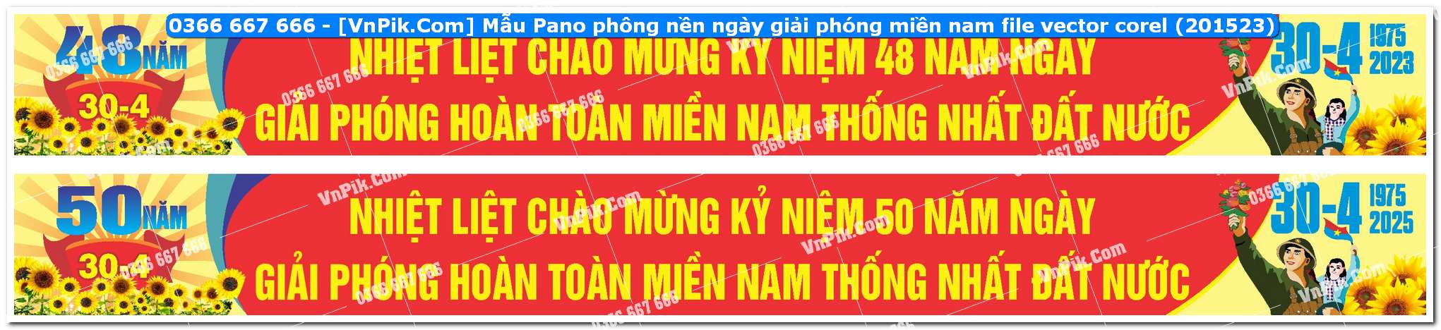 Mẫu Pano phông nền ngày giải phóng miền nam file vector corel (201523)