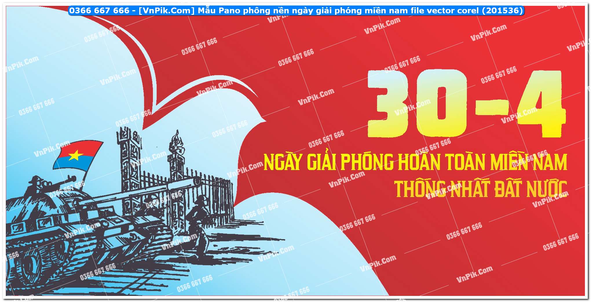 Mẫu Pano phông nền ngày giải phóng miền nam file vector corel (201536)