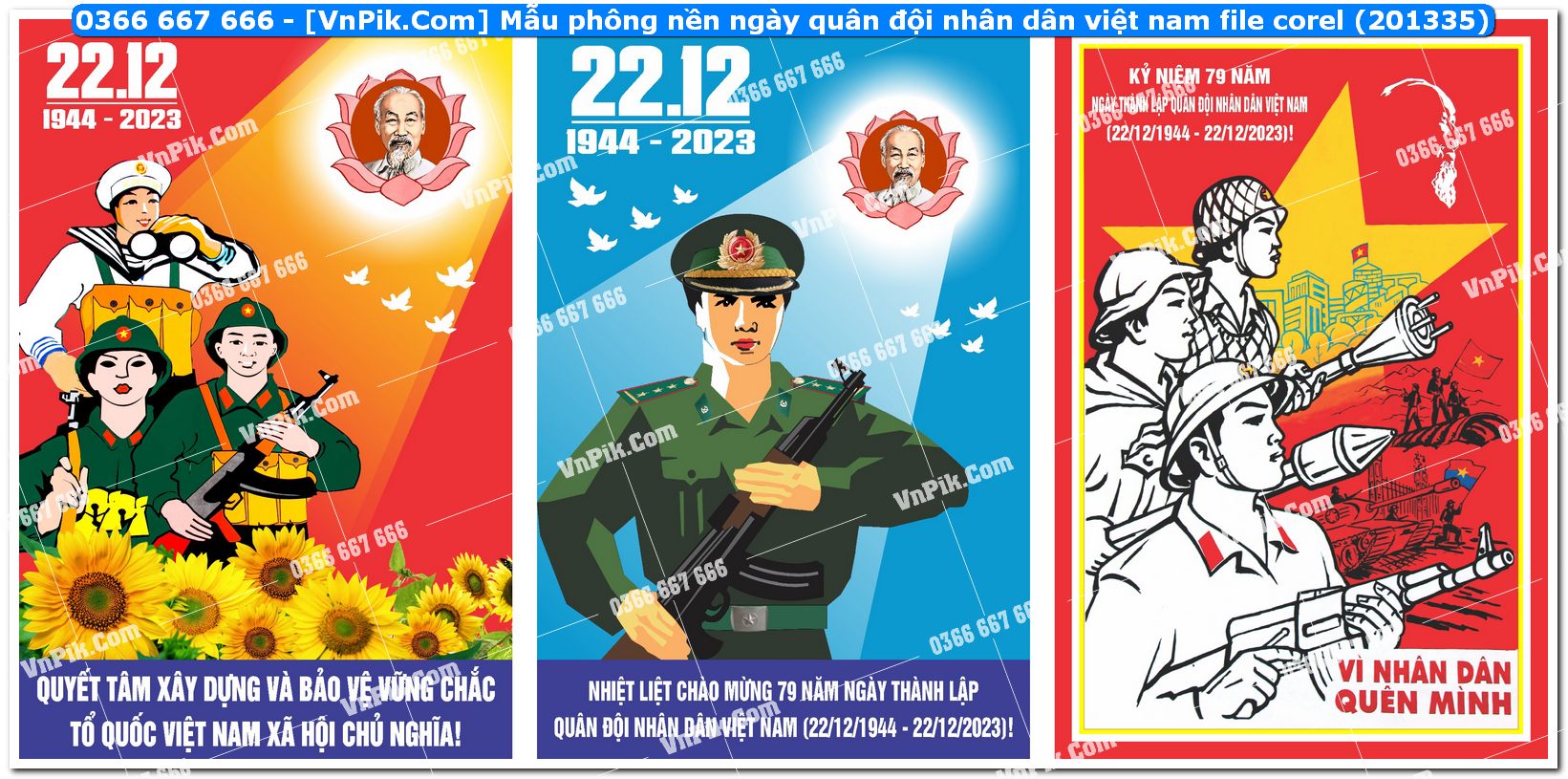 Mẫu phông nền ngày quân đội nhân dân việt nam file corel (201335)