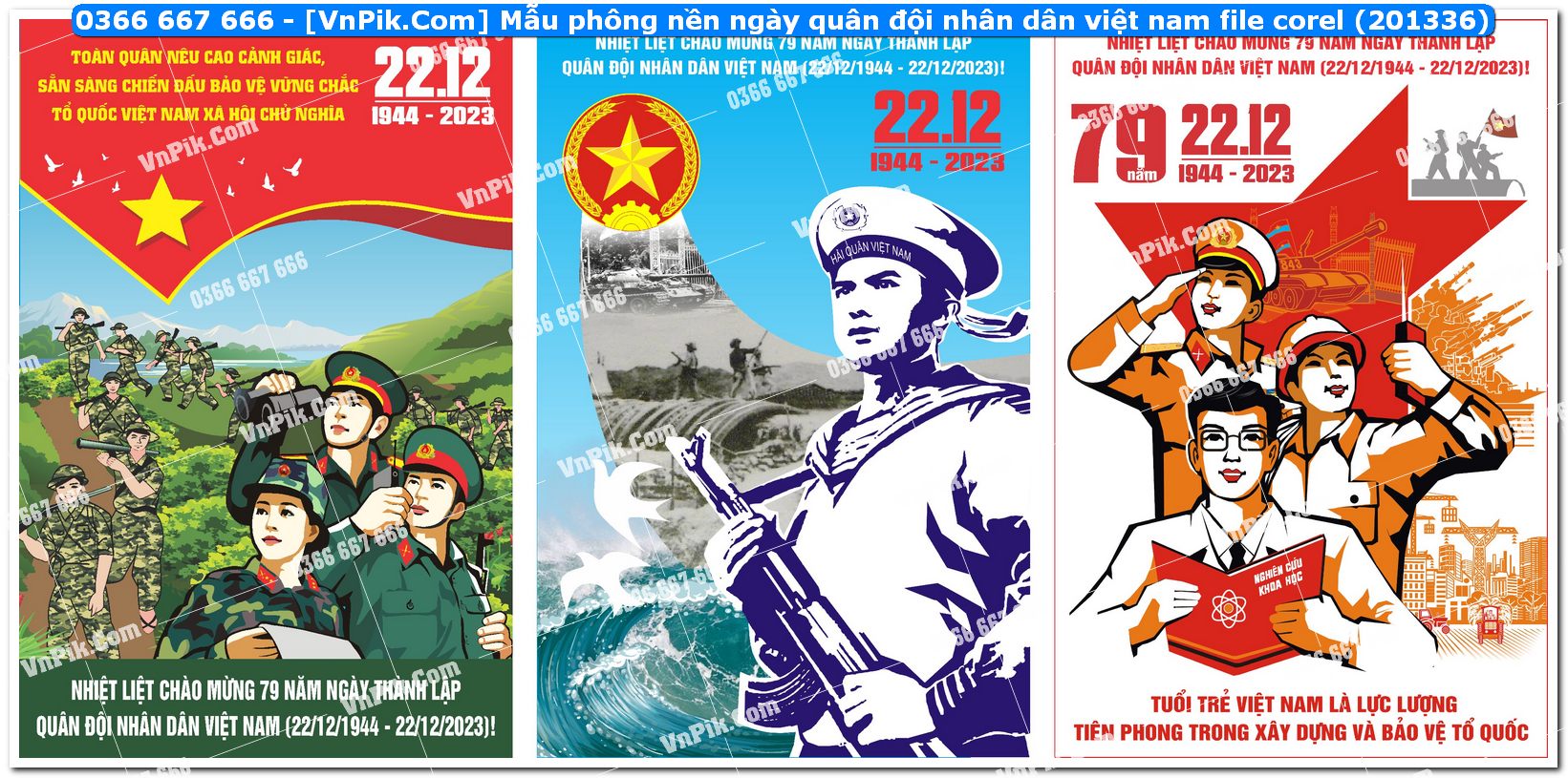 Mẫu phông nền ngày quân đội nhân dân việt nam file corel (201336)