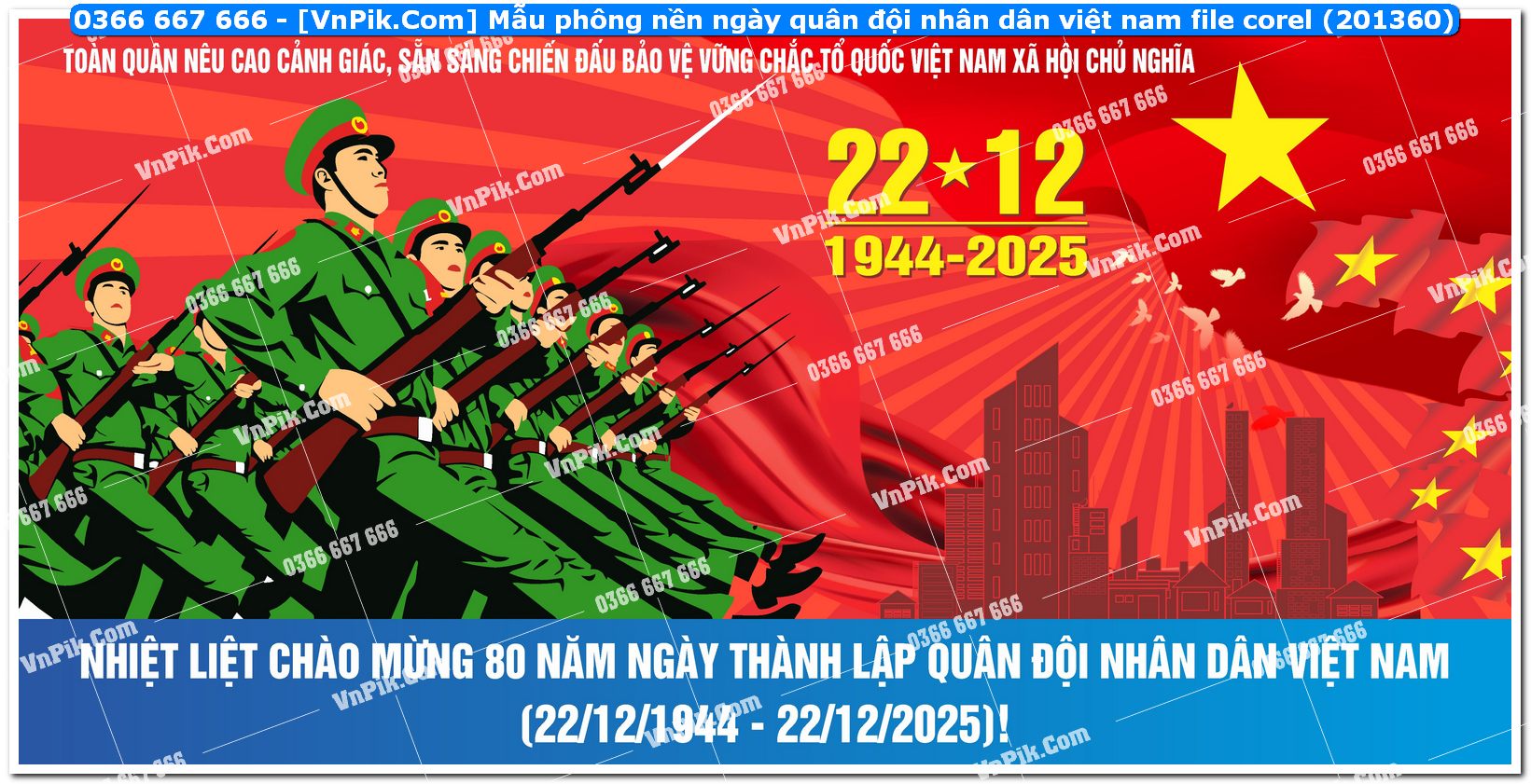 Mẫu phông nền ngày quân đội nhân dân việt nam file corel (201360)