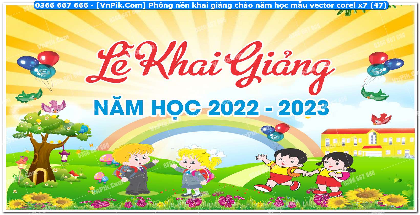 Phông nền khai giảng chào năm học mẫu vector corel x7 (47)