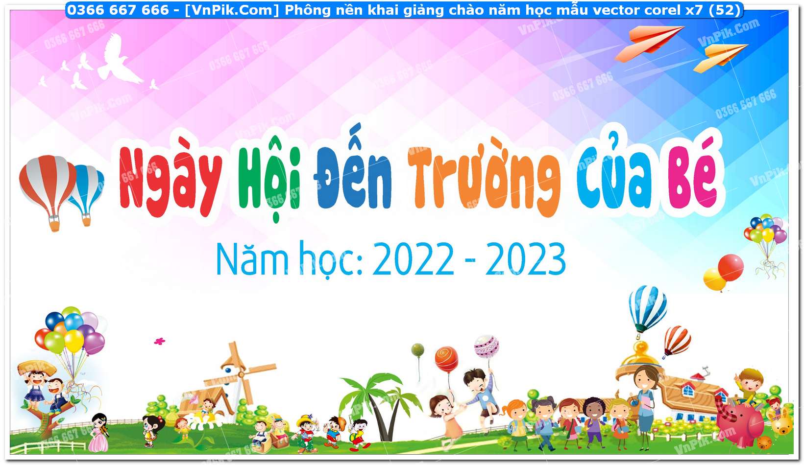 Phông nền khai giảng chào năm học mẫu vector corel x7 (52)