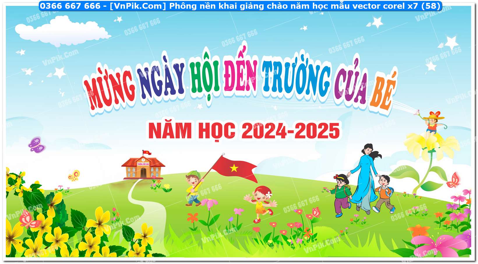 Phông nền khai giảng chào năm học mẫu vector corel x7 (58)
