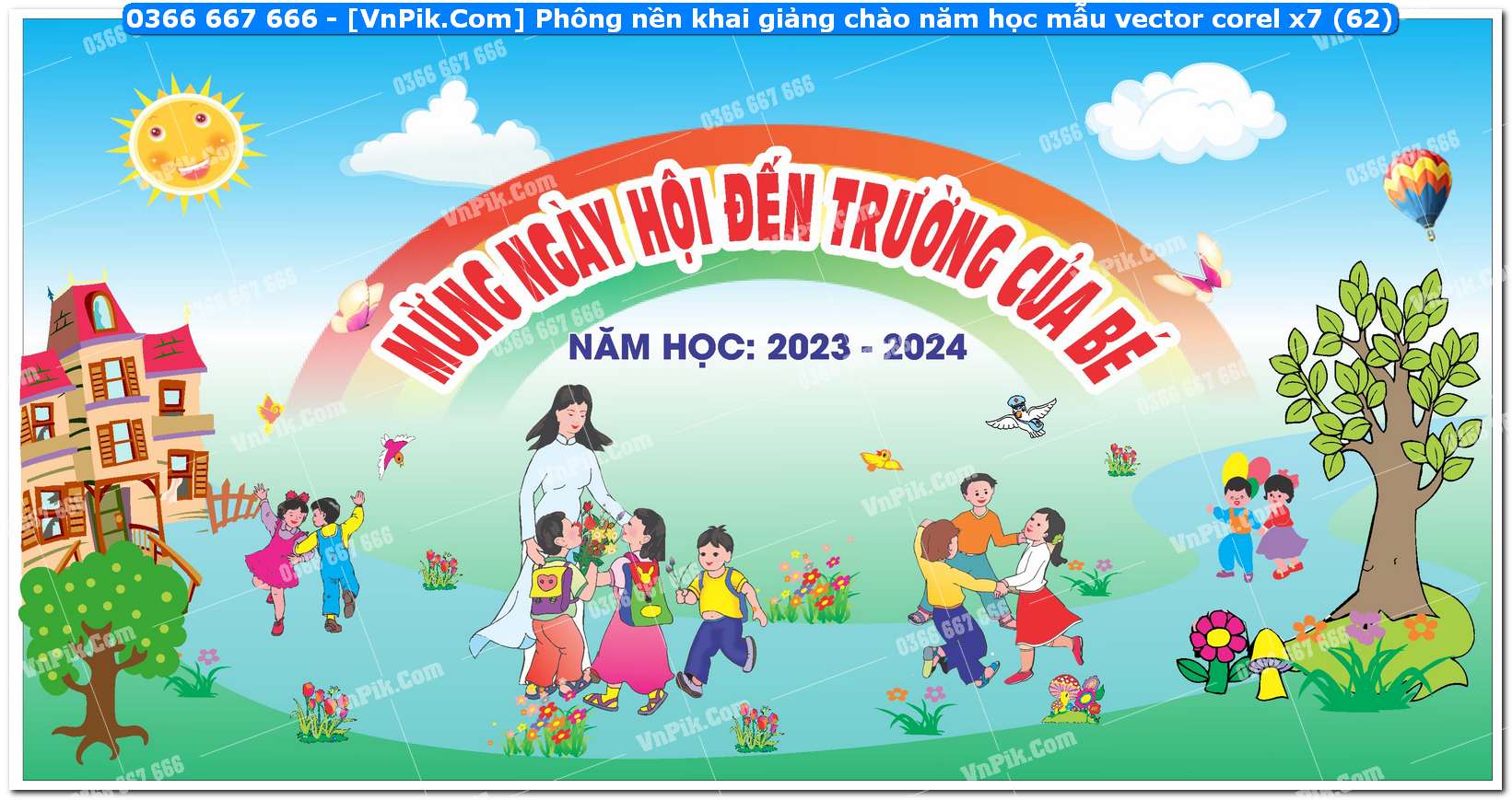 Phông nền khai giảng chào năm học mẫu vector corel x7 (62)