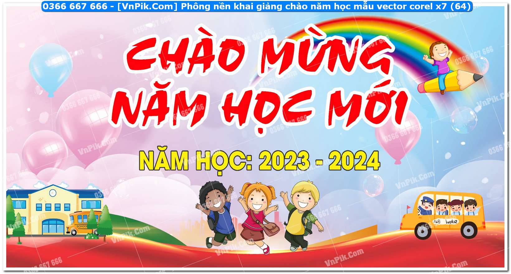Phông nền khai giảng chào năm học mẫu vector corel x7 (64)