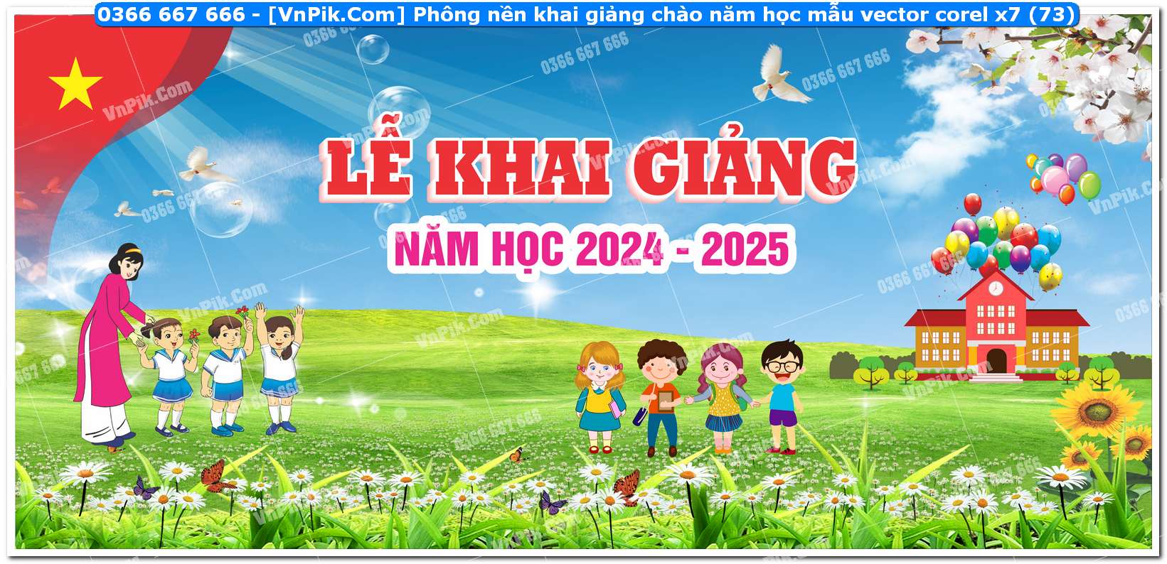 Phông nền khai giảng chào năm học mẫu vector corel x7 (73)