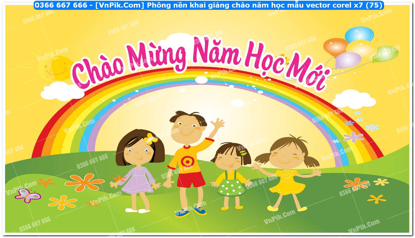 Phông nền khai giảng chào năm học mẫu vector corel x7 (75)