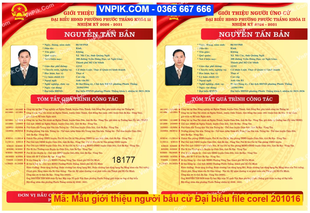 Mẫu giới thiệu người bầu cử Đại biểu file corel 201016