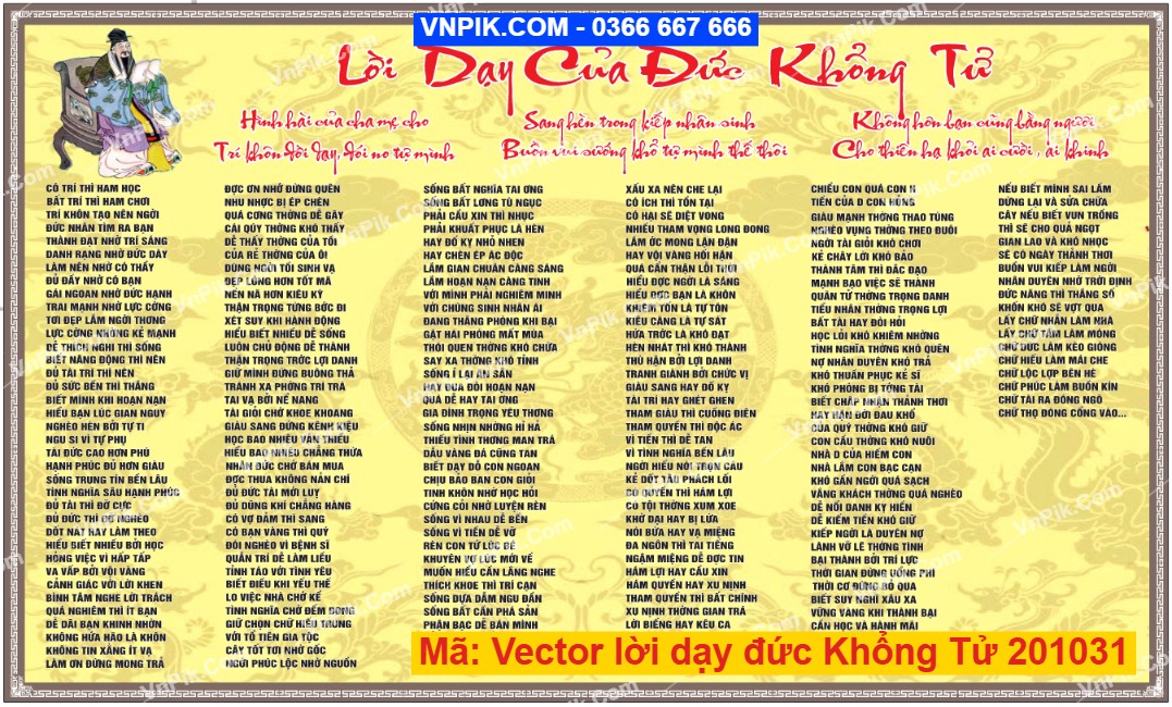 Vector lời dạy đức Khổng Tử 201031