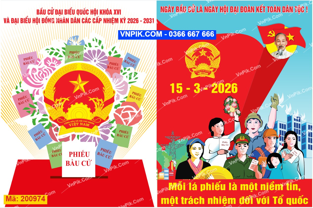 Tranh Cổ Động “Cây Lá Phiếu” Xe bầu cử 200974