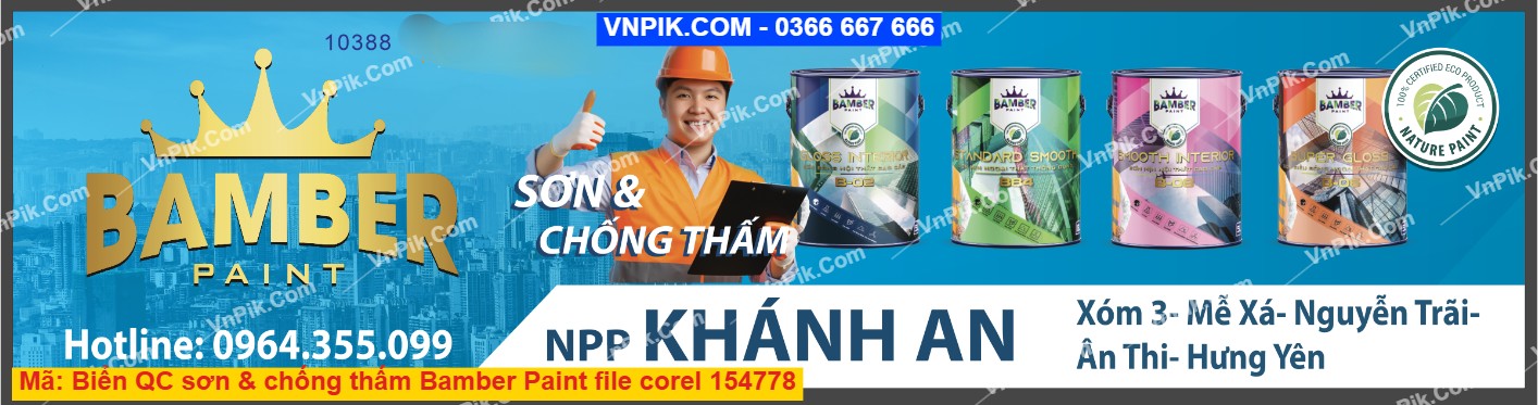 Biển QC sơn & chống thấm Bamber Paint file corel 154778