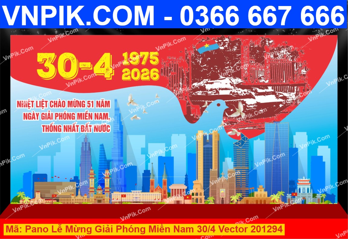 Pano Lễ Mừng Giải Phóng Miền Nam 30/4 Vector 201294