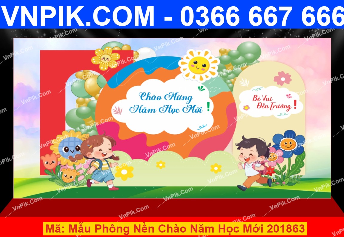 Mẫu Phông Nền Chào Năm Học Mới 201863