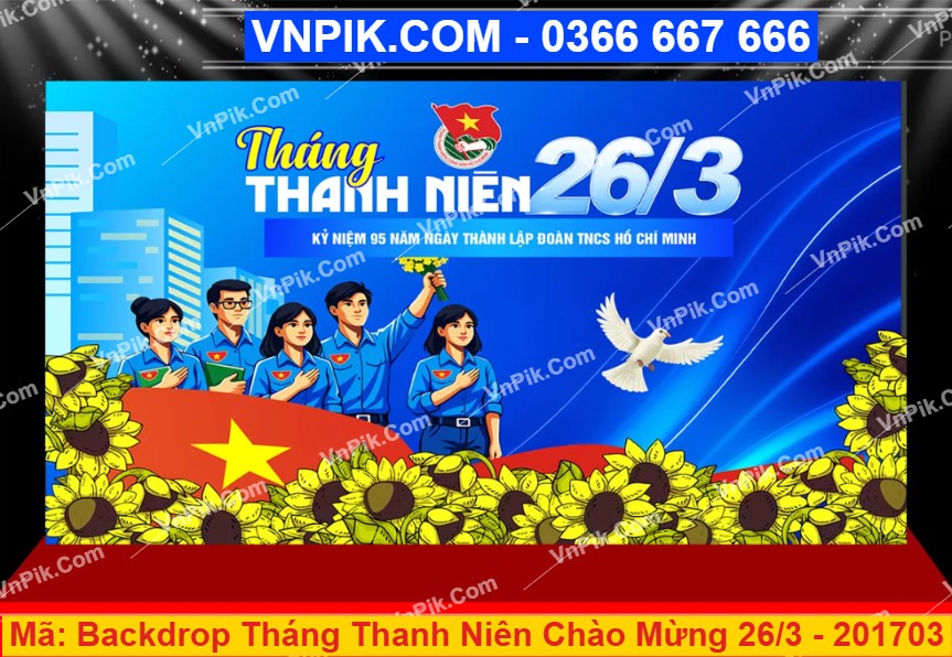 Backdrop Tháng Thanh Niên Chào Mừng 26/3 – 201703