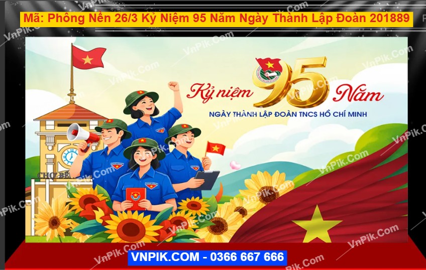 Phông Nền 26/3 Kỷ Niệm 95 Năm Ngày Thành Lập Đoàn 201889