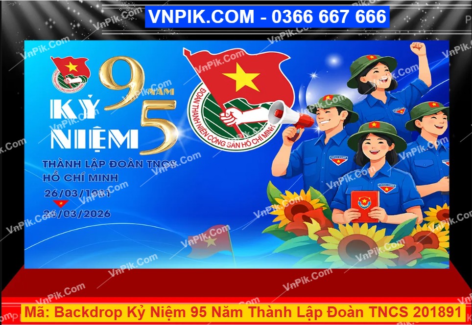 Backdrop Kỷ Niệm 95 Năm Thành Lập Đoàn TNCS 201891