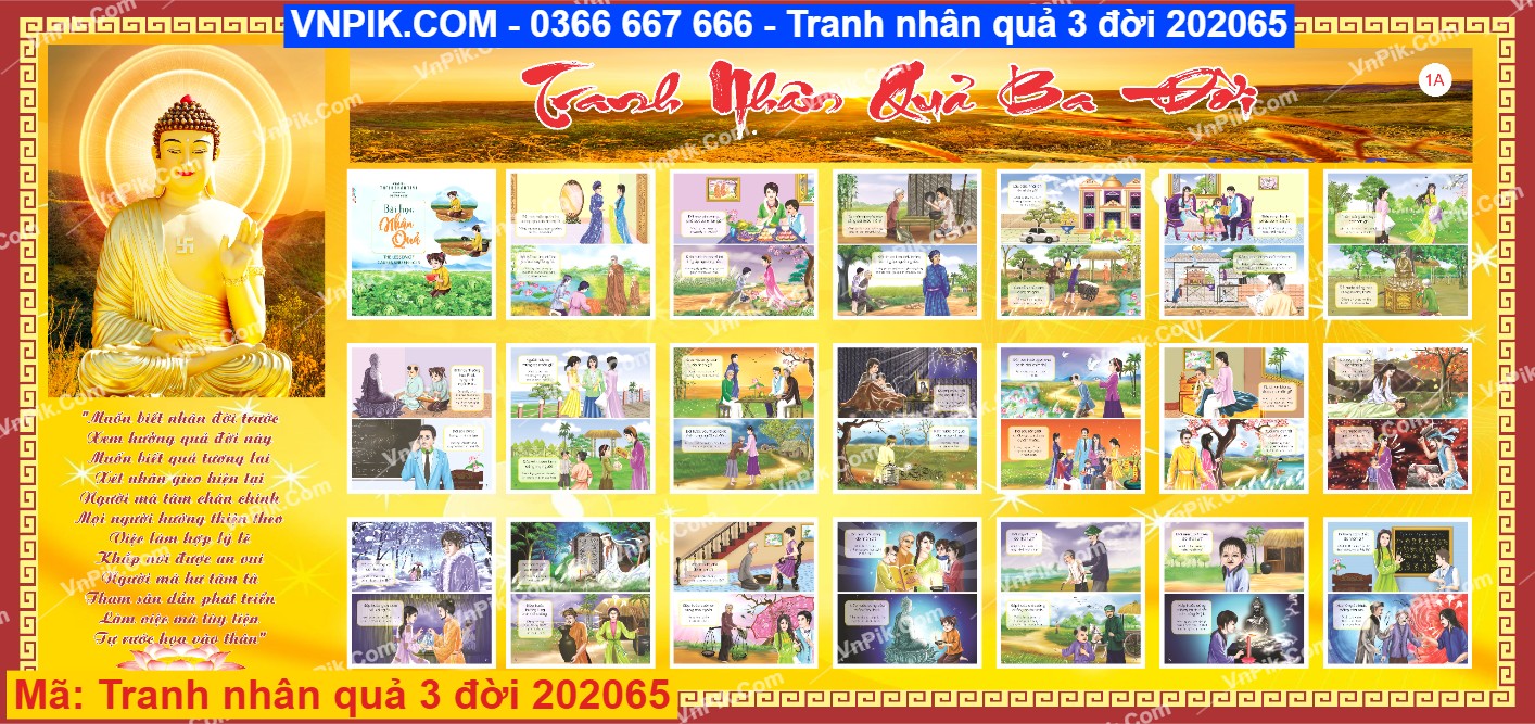 Tranh nhân quả 3 đời 202065