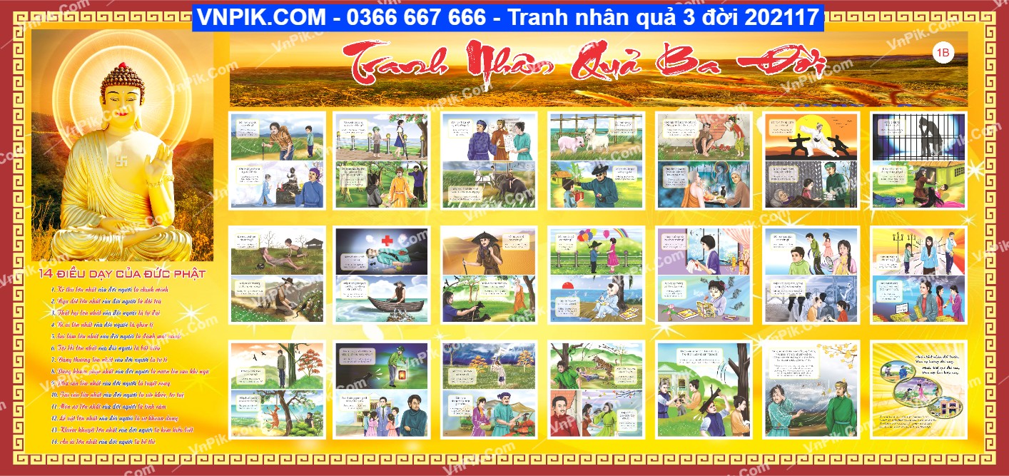 Tranh nhân quả 3 đời 202117