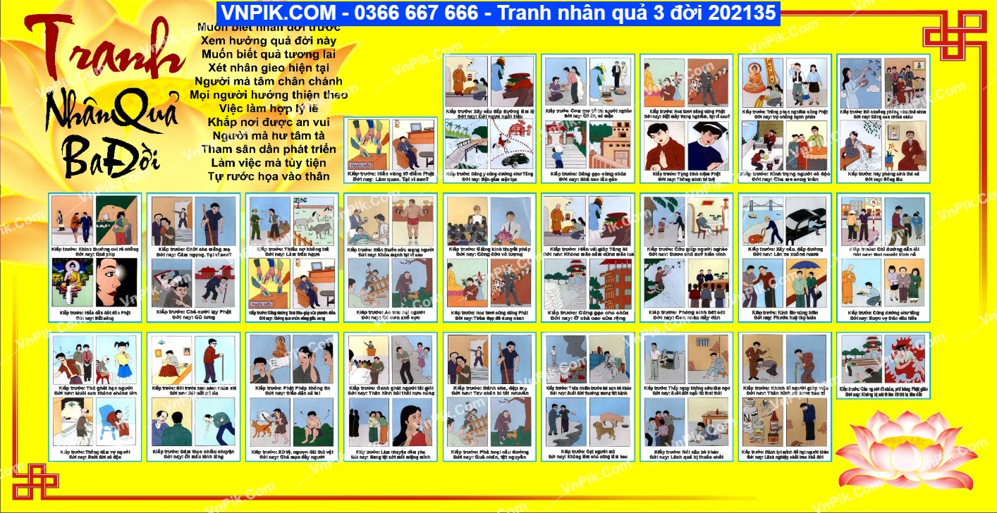 Tranh nhân quả 3 đời 202135