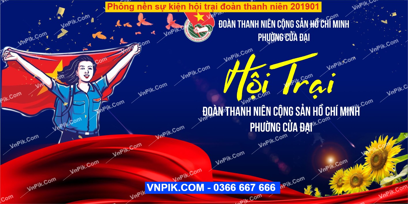 Phông nền sự kiện hội trại đoàn thanh niên 201901