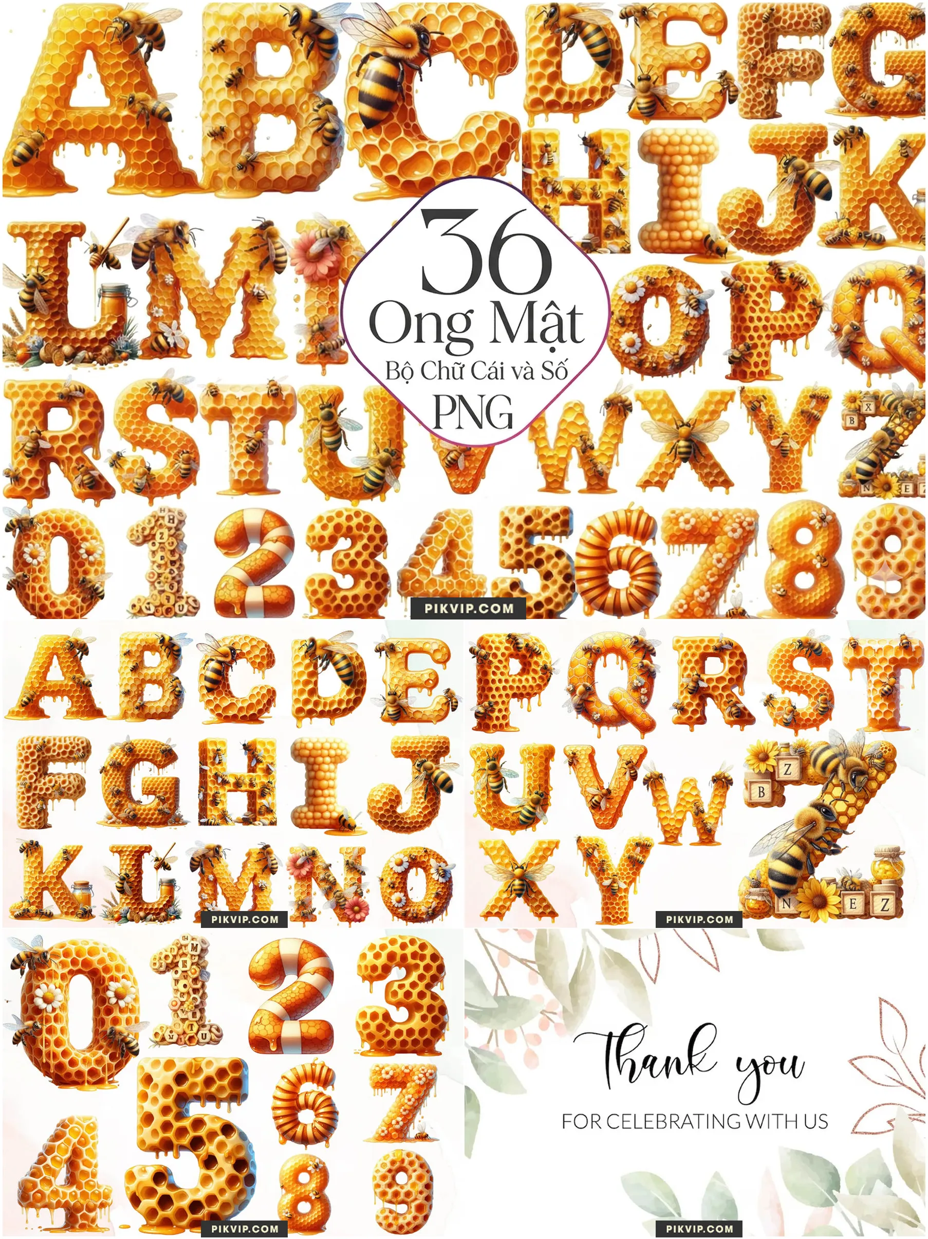 Báº£ng Chá»¯ CÃ¡i Tá» Ong Máº­t 3D ChÃ¢n Thá»±c KÃ¨m Ong Thá»£