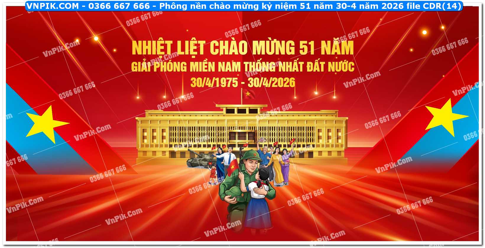 Phông nền chào mừng kỷ niệm 51 năm 30-4 năm 2026 file CDR (14)
