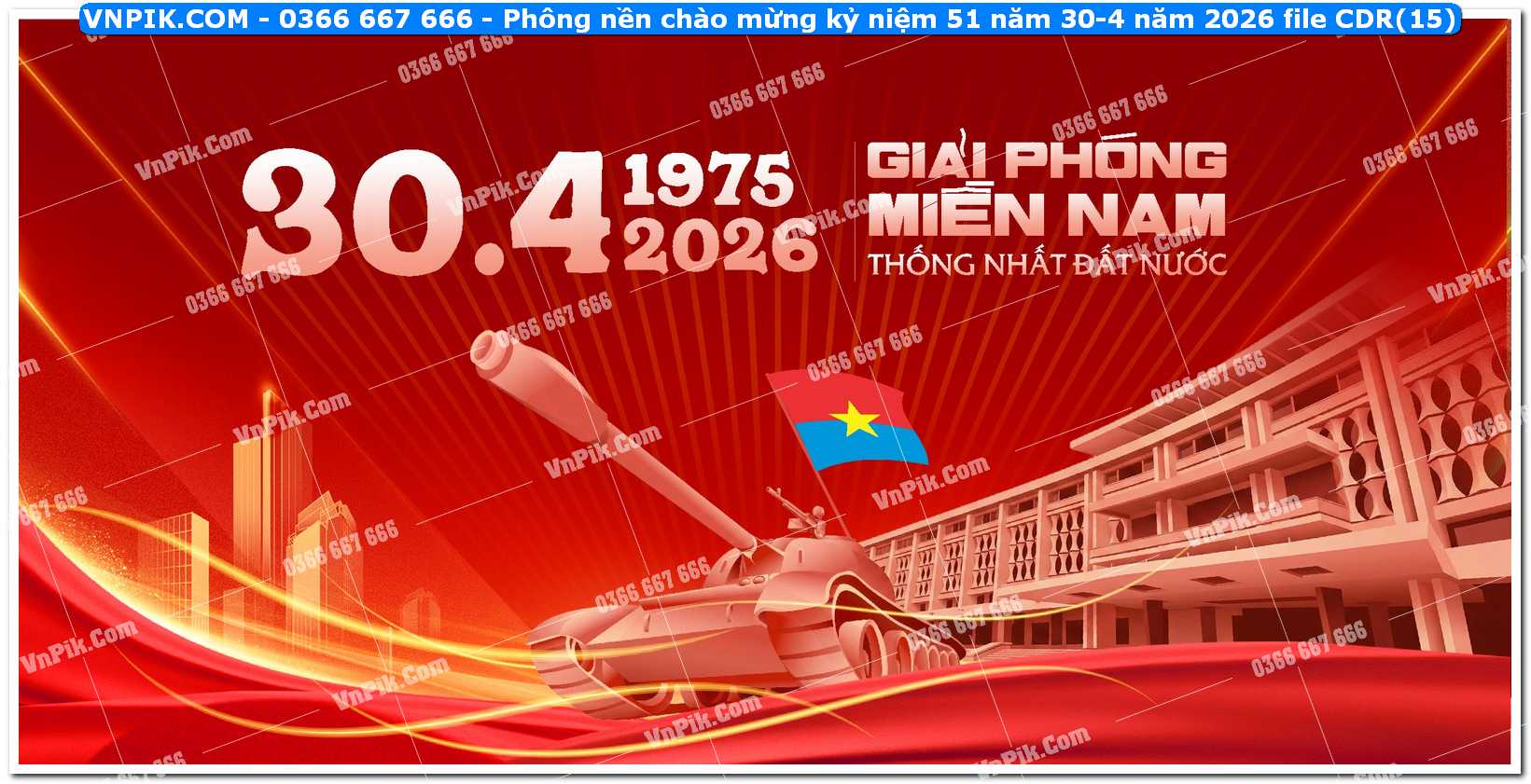 Phông nền chào mừng kỷ niệm 51 năm 30-4 năm 2026 file CDR (15)