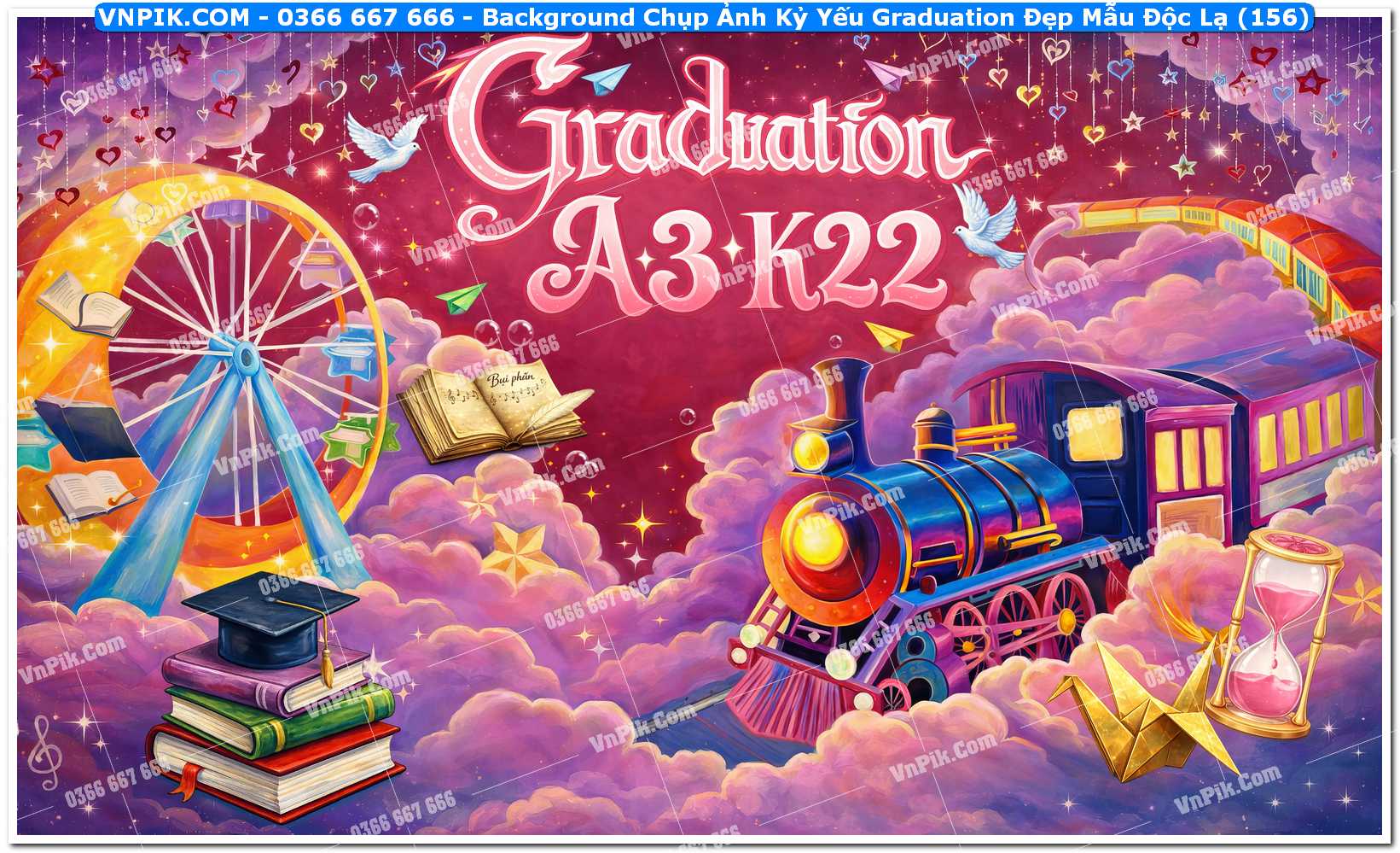 Background Chụp Ảnh Kỷ Yếu Graduation Đẹp Mẫu Độc Lạ (156)